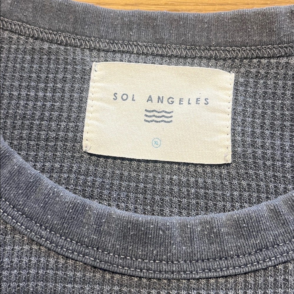 Sol Angeles Men's Long-Sleeve Waffle Crew — Dusty Blue - Picture 2 of 2